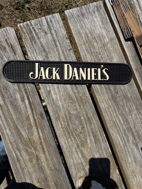 Jack Daniels Black and Cream Rubber Bar Rail Mat